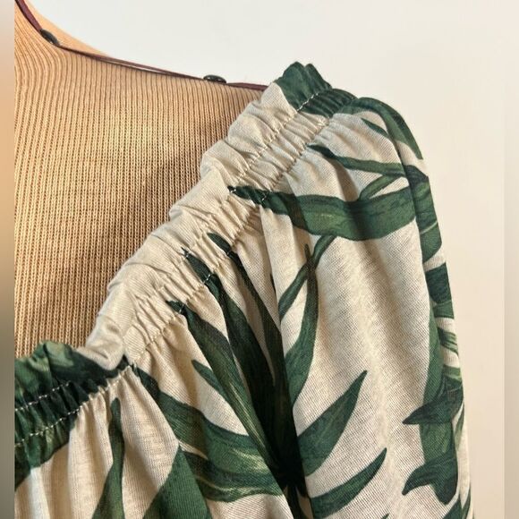 H&M Natural & Green Tropical Print Sundress - Size Large - Picture 6 of 10